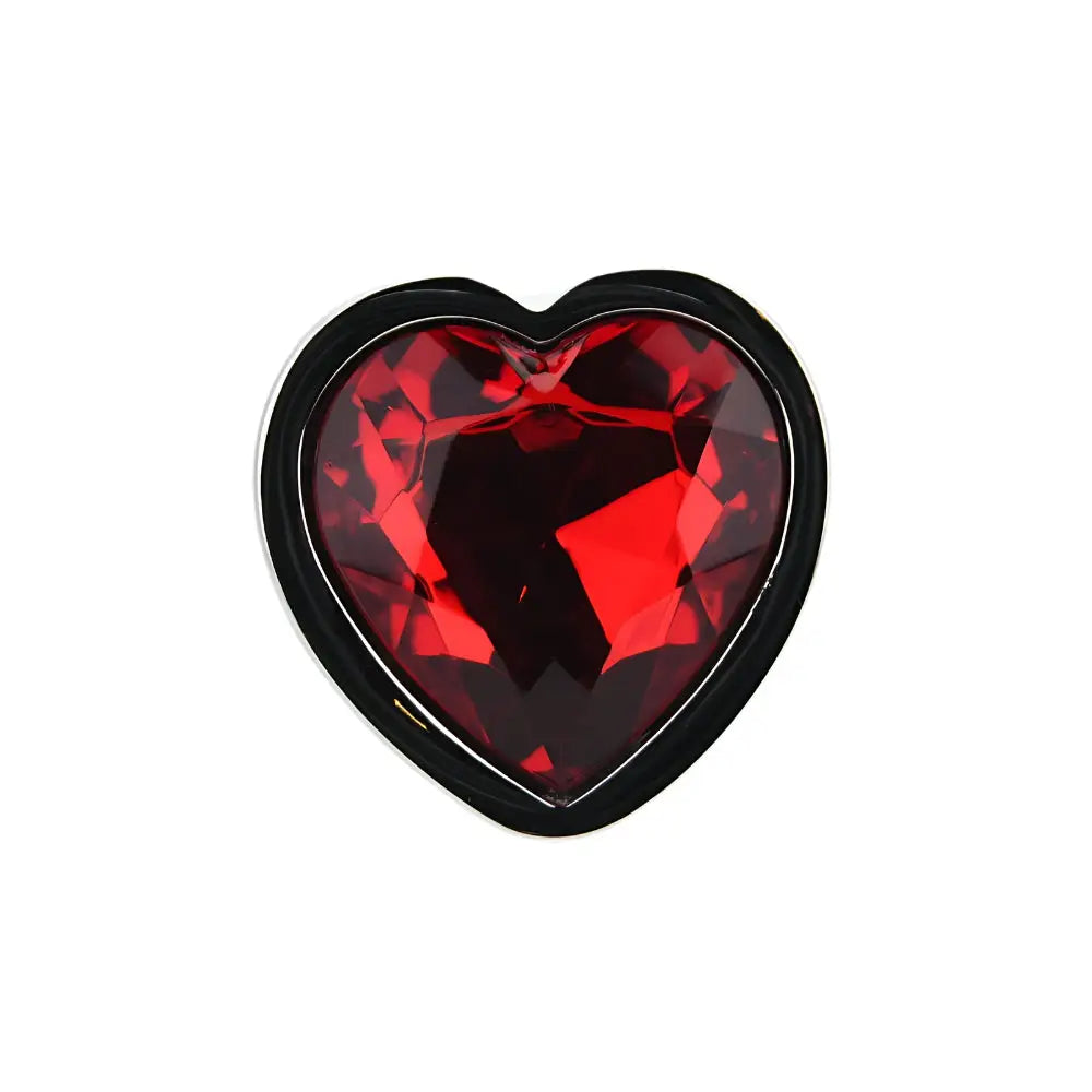 Toosh Heart Shaped Silver with Red Stone Medium - Save 10% - Anal Dildos United Kingdom Stoke-on-trent