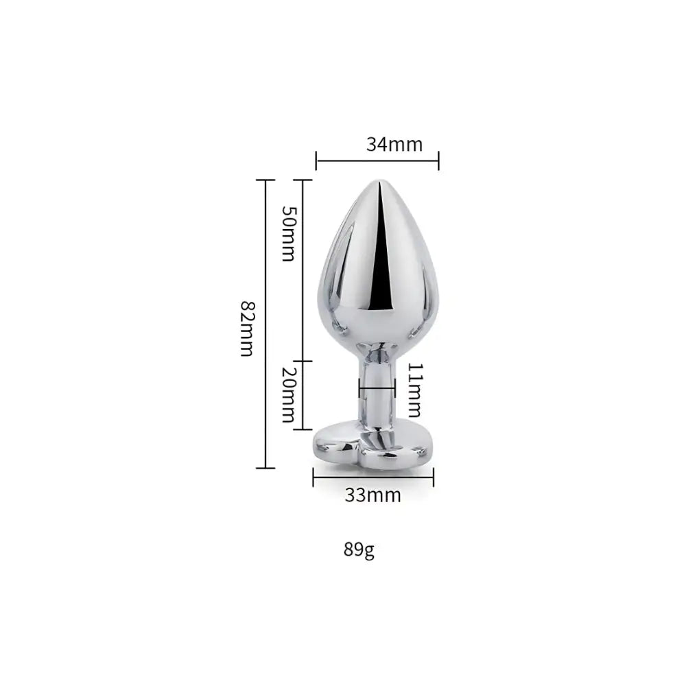 Toosh Heart Shaped Silver with Red Stone Medium - Save 10% - Anal Dildos United Kingdom Stoke-on-trent