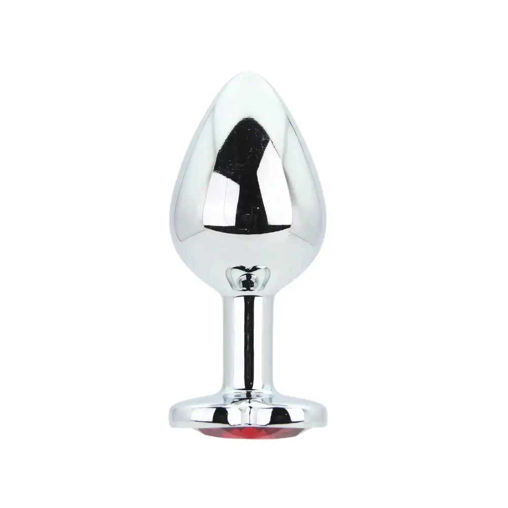 Toosh Heart Shaped Silver with Red Stone Medium - Save 10% - Anal Dildos United Kingdom Stoke-on-trent