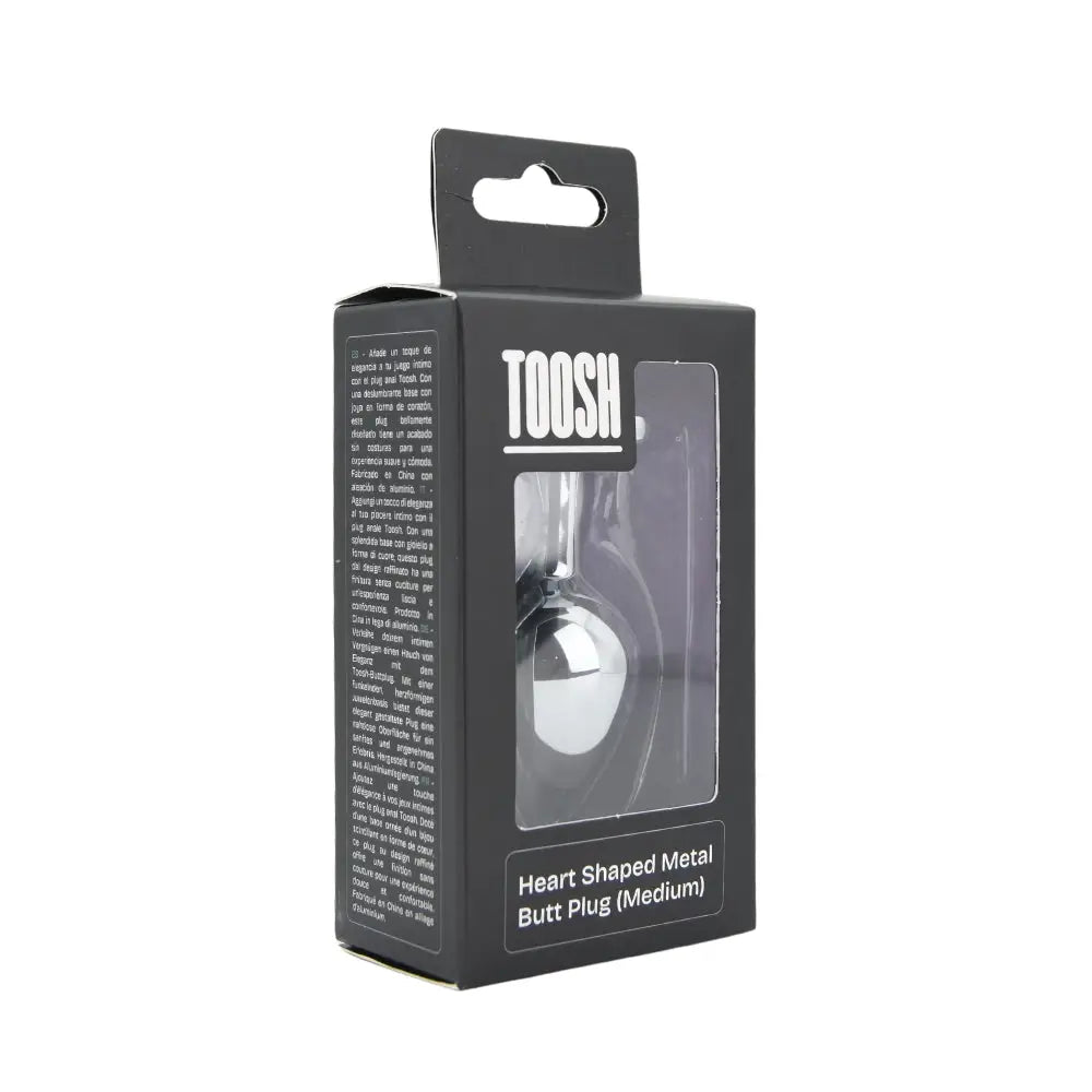Toosh Heart Shaped Silver with Red Stone Medium - Save 10% - Anal Dildos United Kingdom Stoke-on-trent