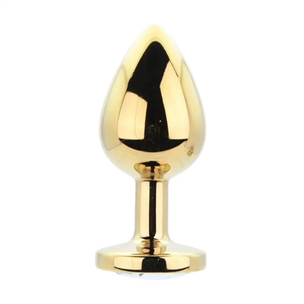 Toosh Metal Butt Plug Gold Set of 3 Clear Stone - Save 5% - Anal Dildos United Kingdom Stoke-on-trent