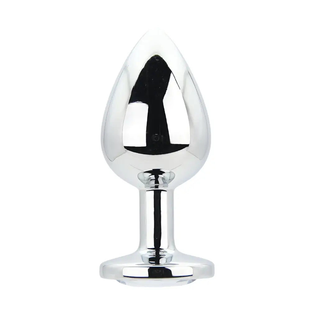 Toosh Silver Metal Butt Plug Large Clear Stone - Save 10% - Sale United Kingdom Stoke-on-trent