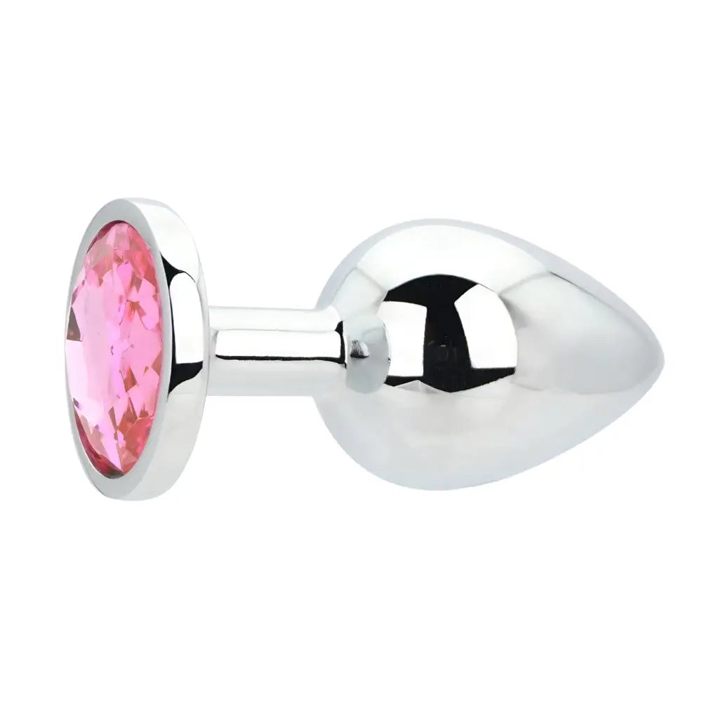 Toosh Silver Metal Butt Plug Large Pink Stone - Save 10% - Sale United Kingdom Stoke-on-trent