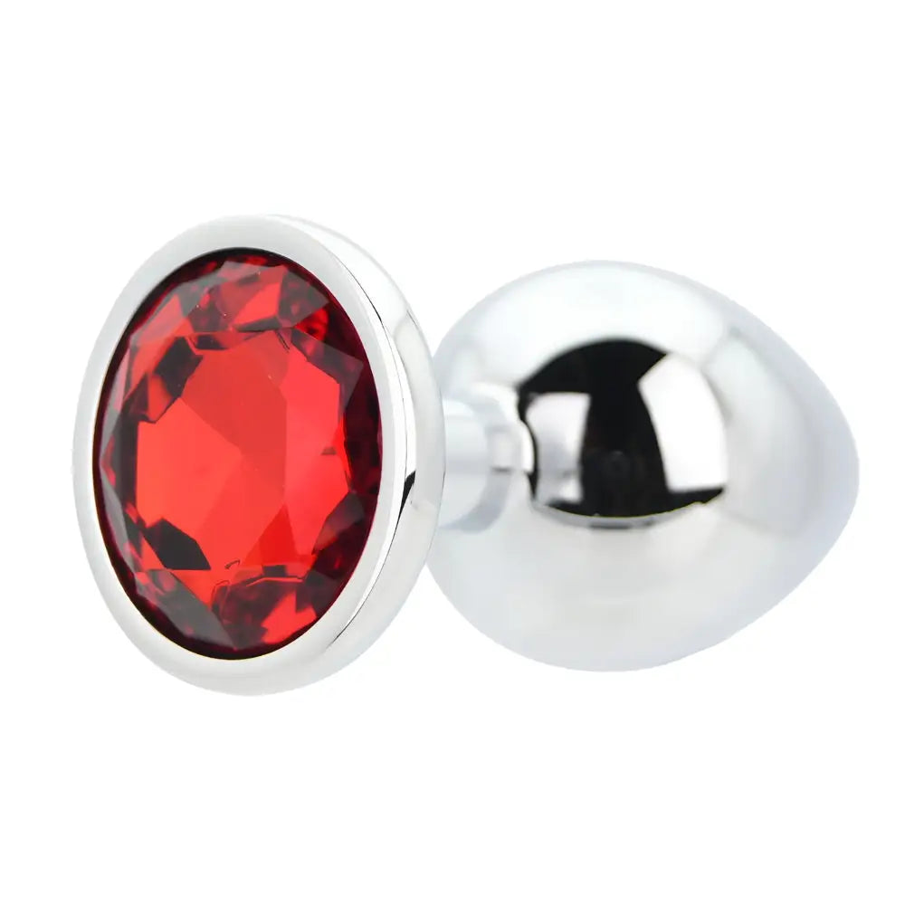 Toosh Silver Metal Butt Plug Large Red Stone - Save 10% - Sale United Kingdom Stoke-on-trent