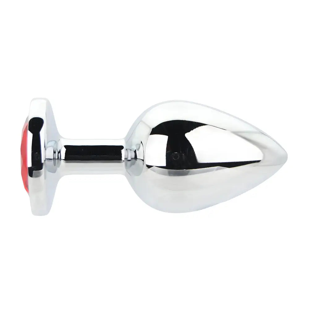 Toosh Silver Metal Butt Plug Large Red Stone - Save 10% - Sale United Kingdom Stoke-on-trent