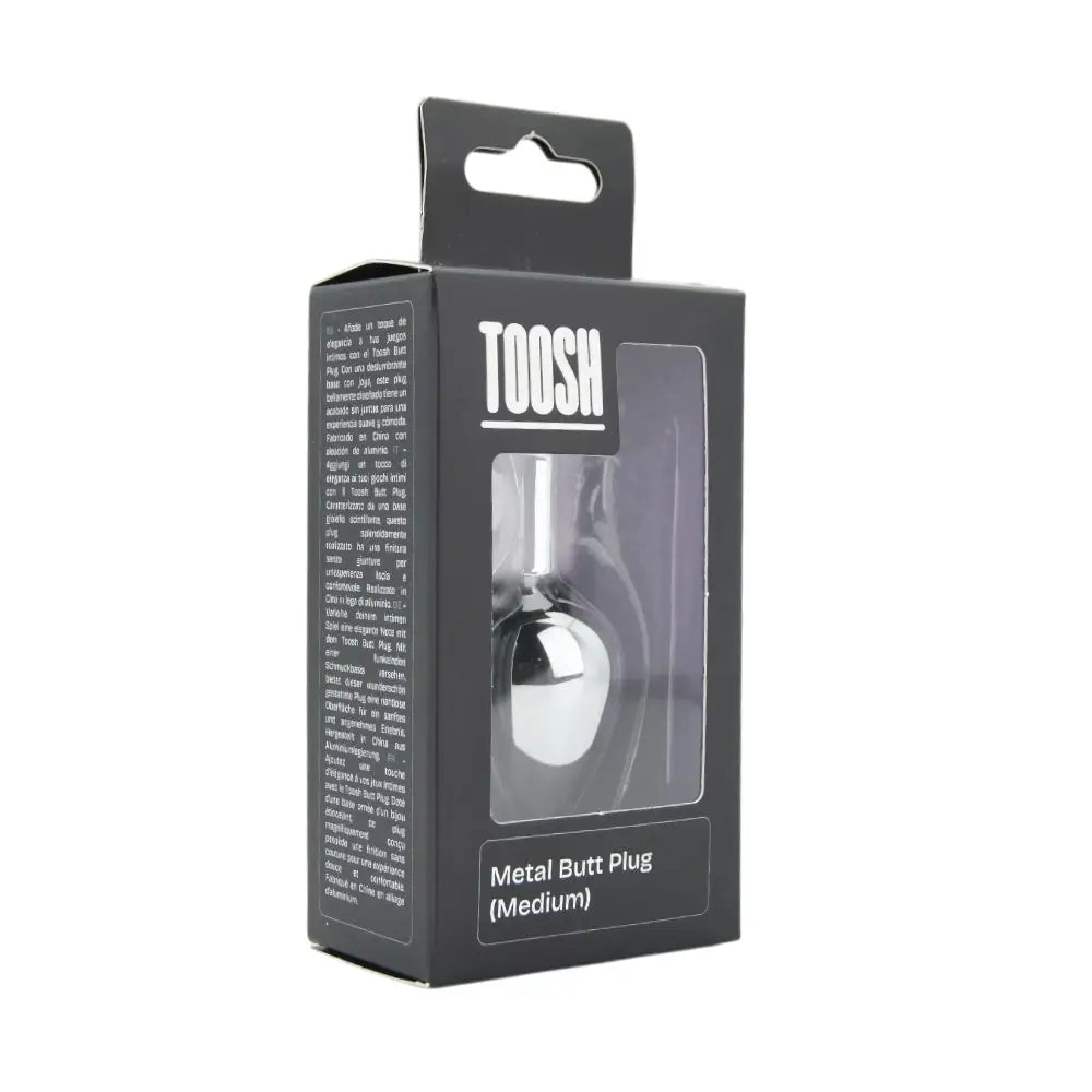 Toosh Silver Metal Butt Plug Medium Clear Stone - Save 10% - Sale United Kingdom Stoke-on-trent