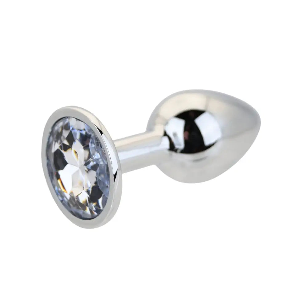 Toosh Silver Metal Butt Plug Small Clear Stone - Save 15% - Sale United Kingdom Stoke-on-trent