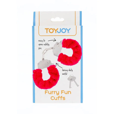 Toyjoy Furry Fun Wrist Cuffs Red - Save 15% - Toyjoy - Fast Shipping - Sale United Kingdom Stoke-on-trent