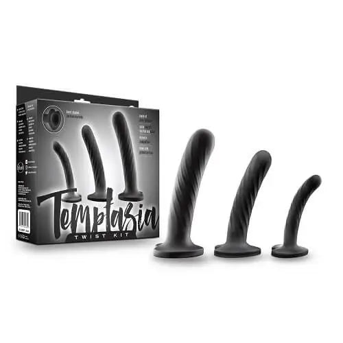 Twist Silicone Dildo with Suction Cup Set of Three - Strap on Dildos - Save 15% - Fast - United Kingdom Stoke-on-trent