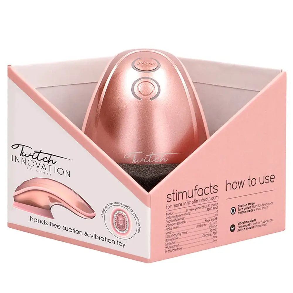Twitch Rose Gold Hands Free Suction and Vibration Toy - Save 20% - and - Fast Shipping - Sale United Kingdom Stoke-on-trent