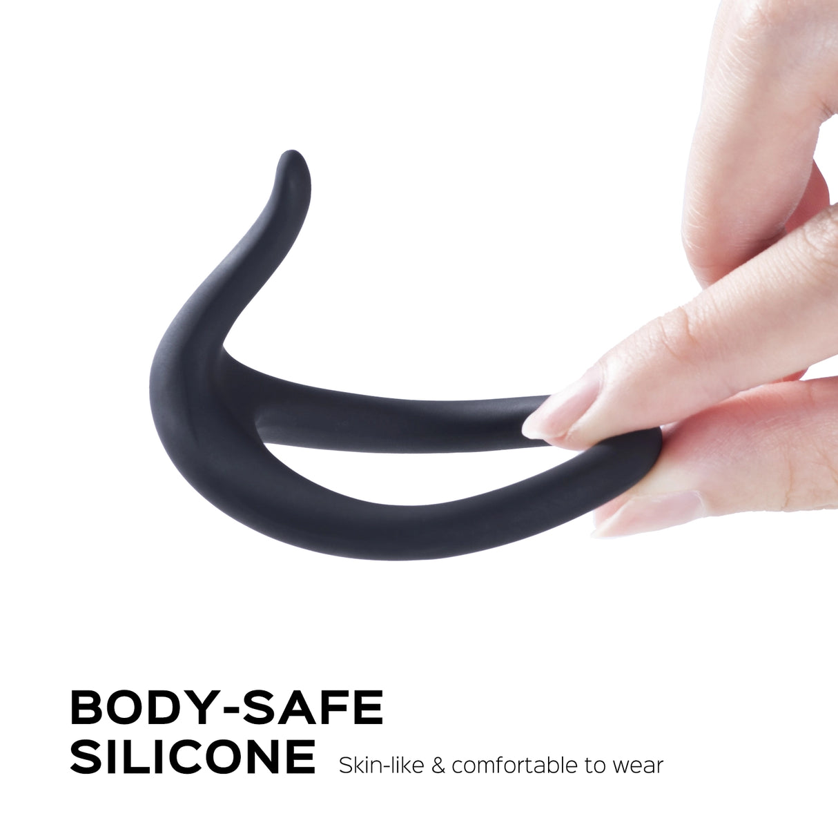 URI Black Penis Cock Ring Male Enhancer Sex Toy For Men Silicone Black