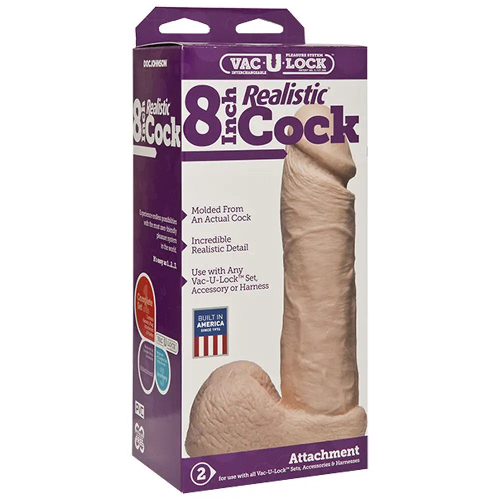 Vaculock 8 Inch Realistic Cock Attachment Flesh Pink - New Products – Latest Sex Toys & Adult Arrivals United Kingdom Stoke-on-trent