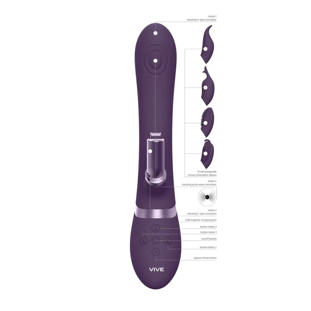 Vive Etsu Interchangeable Rabbit Vibrator Purple - Save 20% - Fast - United Kingdom Stoke-on-trent