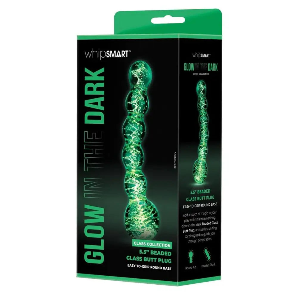 Whipsmart Glow in the Dark Beaded Sensual Glass Dildo in the Fast Shipping United Kingdom Stoke on Trent