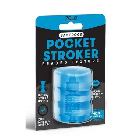 Zolo Backdoor Pocket Stroker Blue - Sex Toys - Save 15% - Fast Shipping - Sale United Kingdom Stoke-on-trent