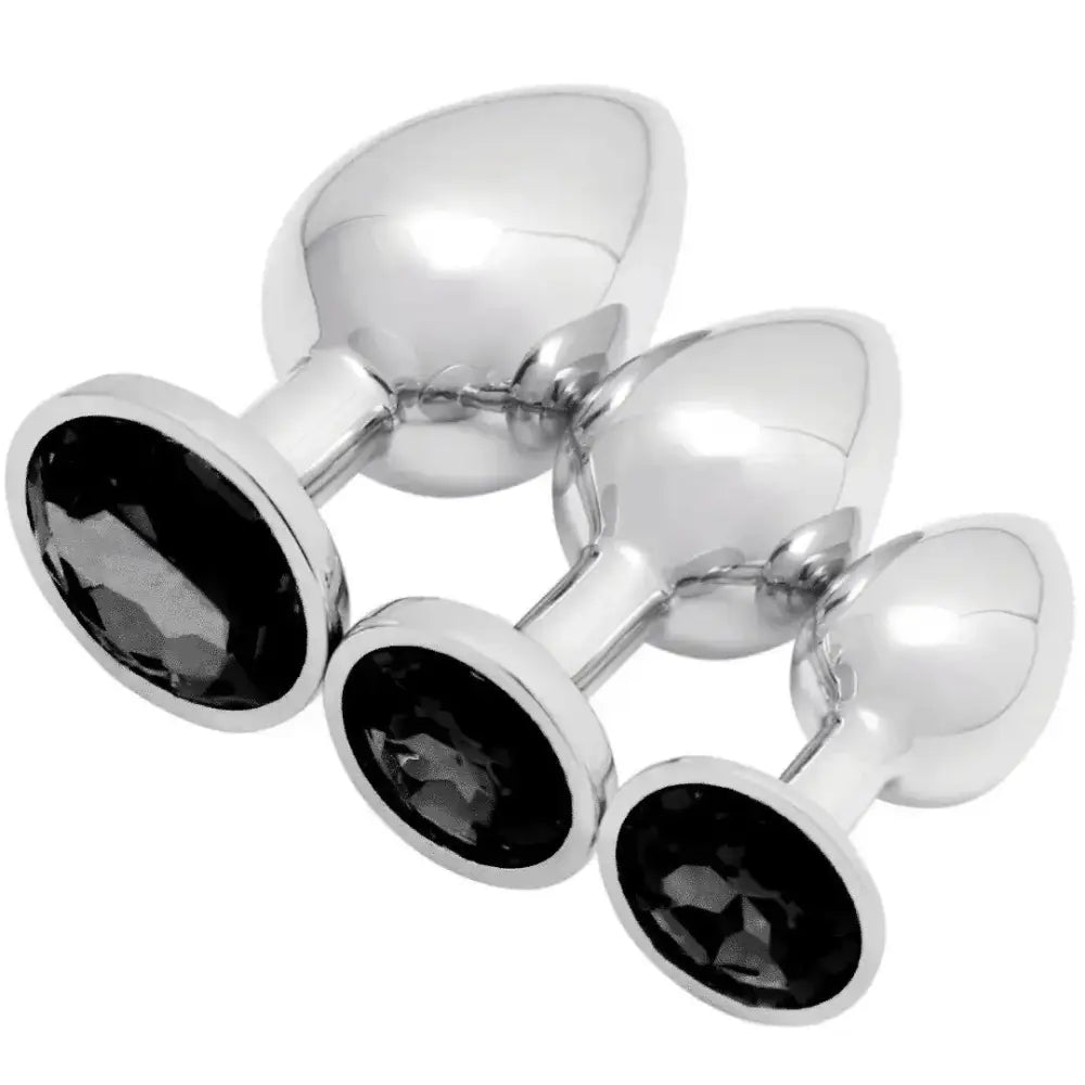 1-3pc Metal Butt Plug Anal Dildo Diamond Jewel Smooth Sex Toy Princess Stone - 1-3pc - Original Sexy Emporium United Kingdom Stoke-on-trent