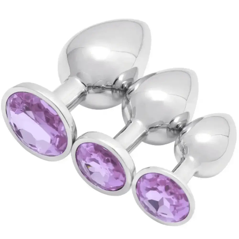 1-3pc Metal Butt Plug Anal Dildo Diamond Jewel Smooth Sex Toy Princess Stone - 1-3pc - Original Sexy Emporium United Kingdom Stoke-on-trent