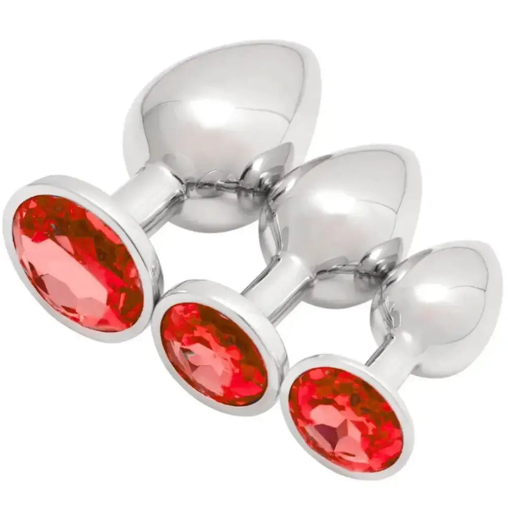 1-3pc Metal Butt Plug Anal Dildo Diamond Jewel Smooth Sex Toy Princess Stone - 1-3pc - Original Sexy Emporium United Kingdom Stoke-on-trent