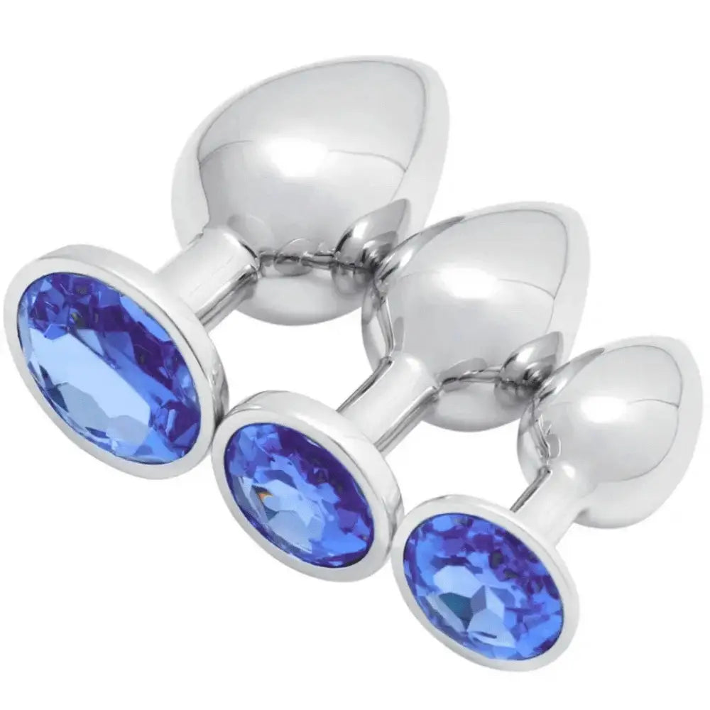 1-3pc Metal Butt Plug Anal Dildo Diamond Jewel Smooth Sex Toy Princess Stone - 1-3pc - Original Sexy Emporium United Kingdom Stoke-on-trent