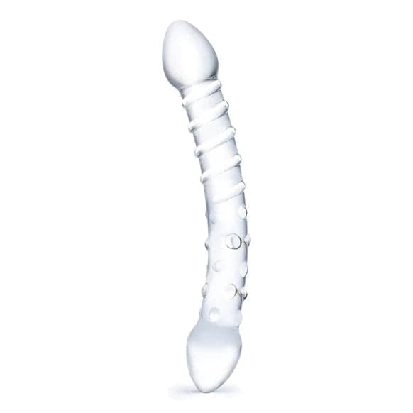 10 Inch Double Ended Ribbed Glass Dildo