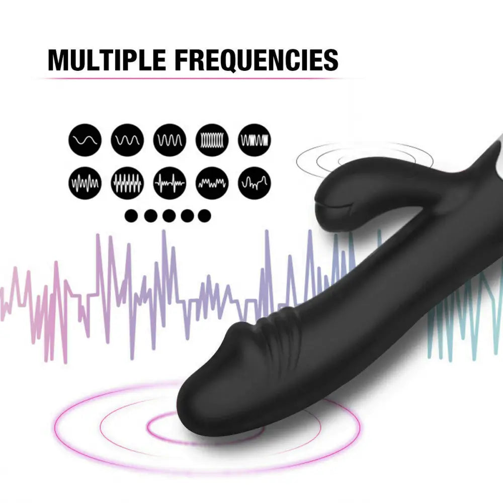 10 Mode Silicone Rabbit Vibrator Black - Save 25% - Fast Shipping - United Kingdom Stoke-on-trent
