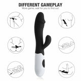 10 Mode Silicone Rabbit Vibrator Black - Save 25% - Fast Shipping - United Kingdom Stoke-on-trent