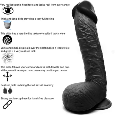 11.6 Inch Suction Cup Dildo Sex Toy Xl Black - Dildos - Save 20% - Xl - Fast Shipping - United Kingdom Stoke-on-trent