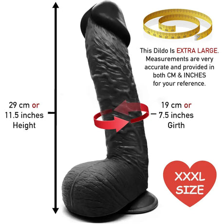 11.6 Inch Suction Cup Dildo Sex Toy Xl Black - Dildos - Save 20% - Xl - Fast Shipping - United Kingdom Stoke-on-trent