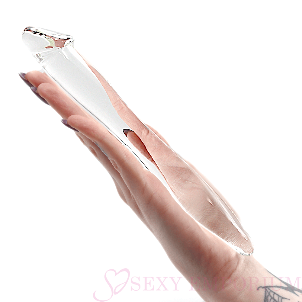 8.2 Inch Transparent Double Ended Glass Dildo