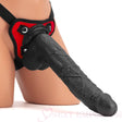 12.5 Inch Penetrator Black Strap on Dildo with Red Harness - Save 10% - on - Sale United Kingdom Stoke-on-trent