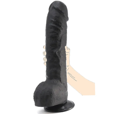12.5 Inch Suction Cup Dildo Xl - Black - Dildos - Save 50% - Xl - Fast Shipping - United Kingdom Stoke-on-trent