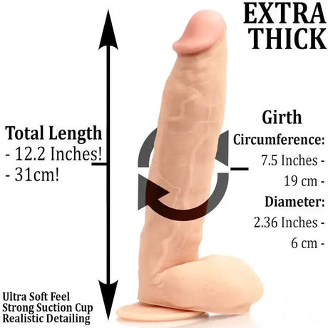 12 Inch Dildo Sex Toy Huge Thick Penis Real Feel Realistic Suction Cup Adult Uk - Original Sexy Emporium – our Exclusive Collection United