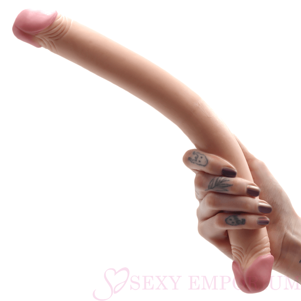 13 Inch Double Ended Dildo Flesh - XL / Fair Skin