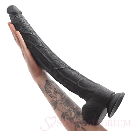The Dark Destroyer 17 Inch Mega Dong Black Flesh - Fast Shipping - Dildo United Kingdom Stoke-on-trent