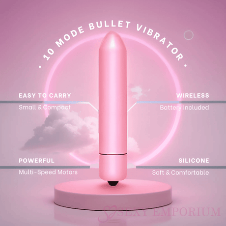 Potente Vibrador Bullet 10 Velocidades Baby Pink