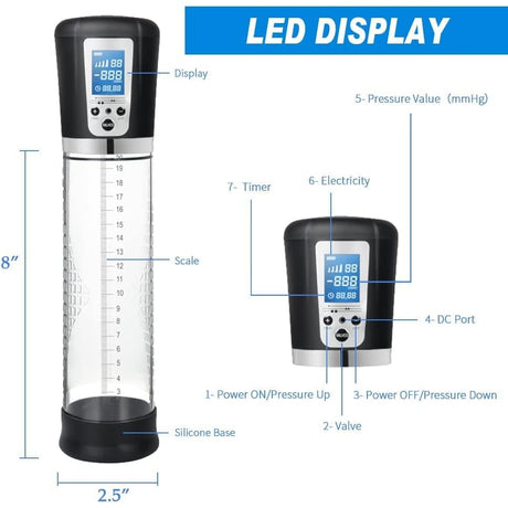 4 Suction Lcd Rechargeable Automatic Pump - Penis Pumps and Enlargers - Save 15% - Sale