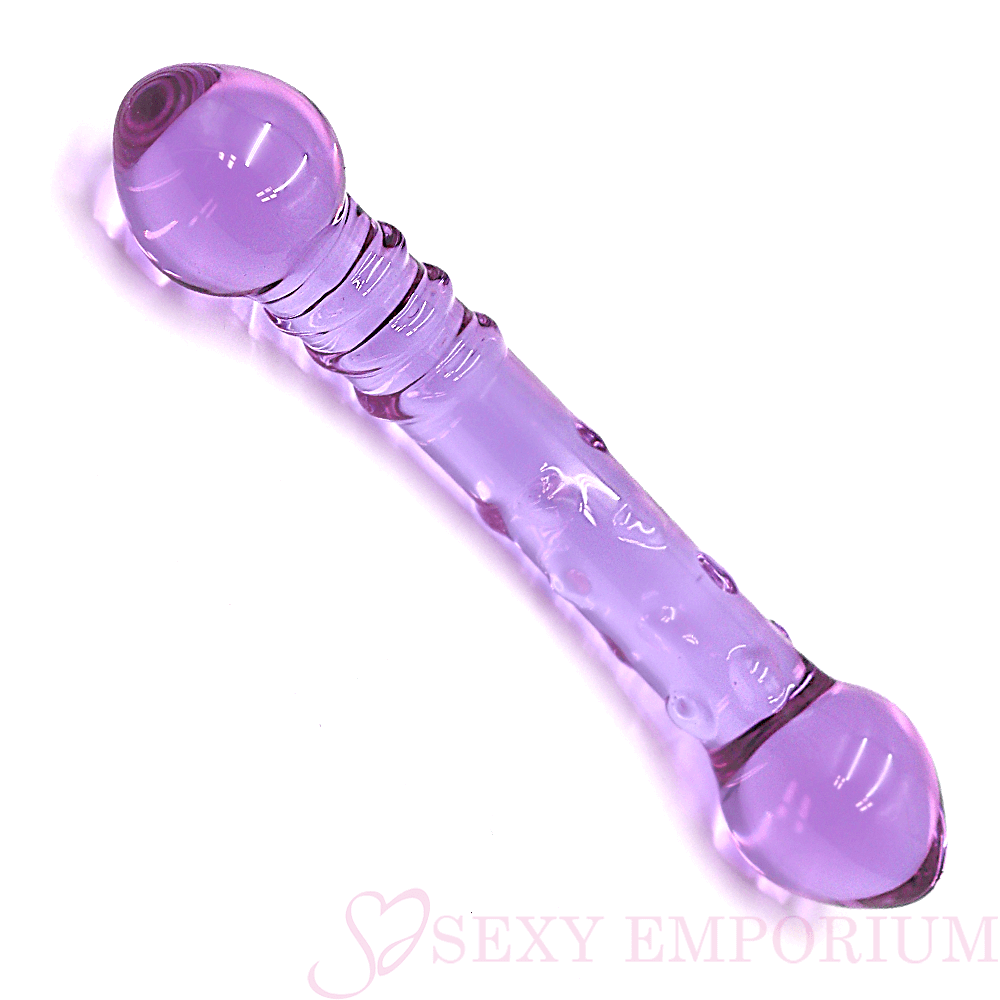 7.4 Inch Purple Passion Double Ended Glass Dildo