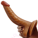 Curved 9 Inch Rebel Dildo Brown