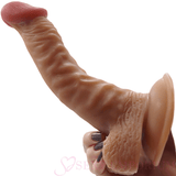7 Inch Curved Suction Cup Dildo Brown