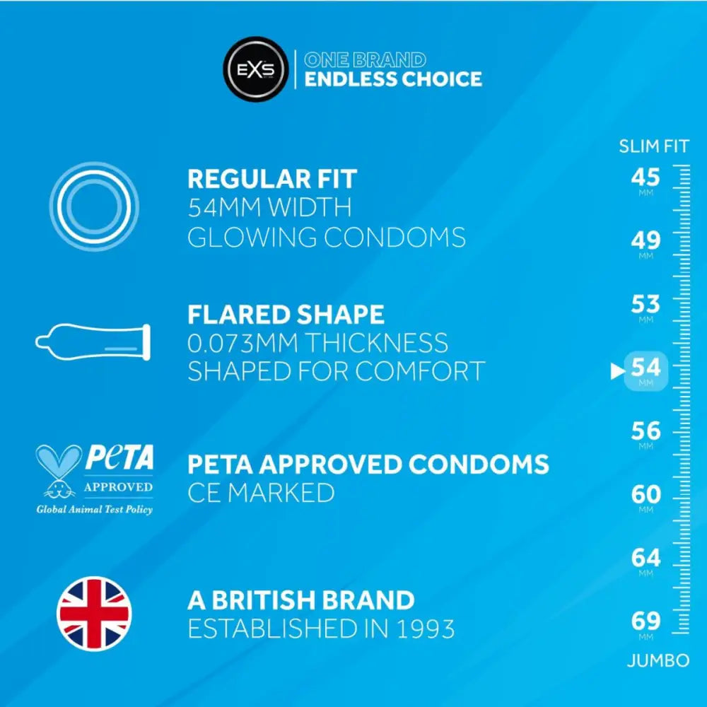 3 Exs Glow in the Dark Condoms - Exs in the - Fast Shipping - Sex Essentials United Kingdom Stoke-on-trent