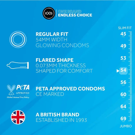 3 Exs Glow in the Dark Condoms - Exs in the - Fast Shipping - Sex Essentials United Kingdom Stoke-on-trent