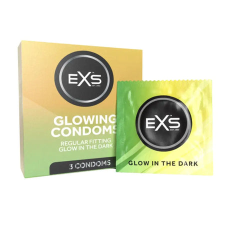 3 Exs Glow in the Dark Condoms - Exs in the - Fast Shipping - Sex Essentials United Kingdom Stoke-on-trent