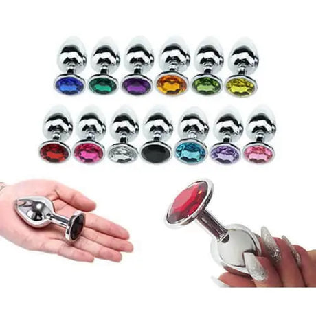 3 Inch Jewelled Beginner Metal Butt Plugs - Fast Shipping - Sale United Kingdom Stoke-on-trent