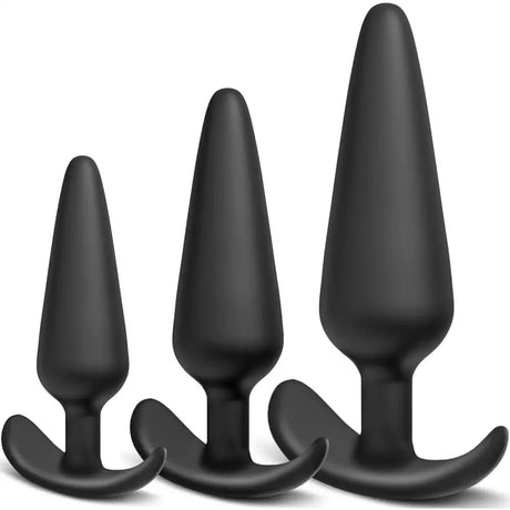 3pc Ass Anal Training Kit Silicone Butt Plug Adult Sex Toy for Beginner - Save 40% - 3pc - Dildo United Kingdom Stoke-on-trent