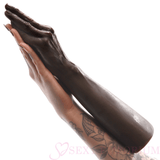 Handyman Can 14 Inch Giant Hand and Arm Dildo Brown
