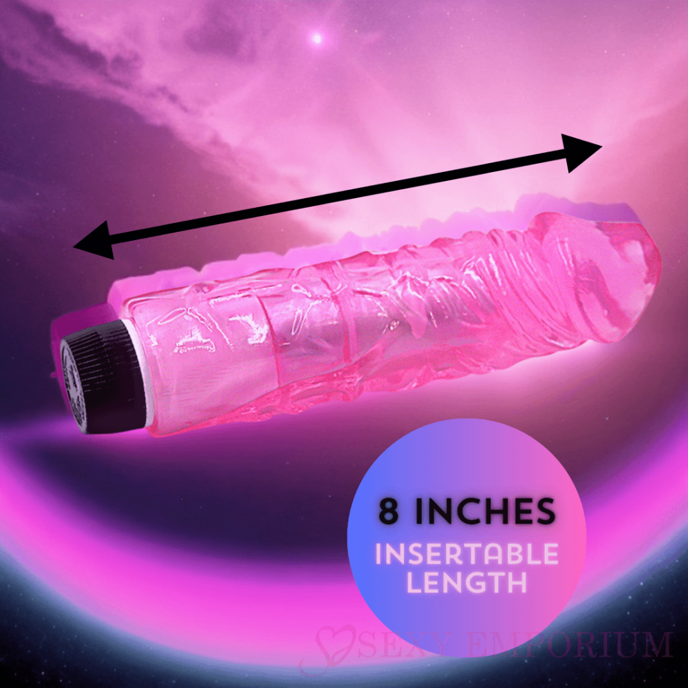 Tykk 8 tommers kraftig multi-hastighet vibrator rosa