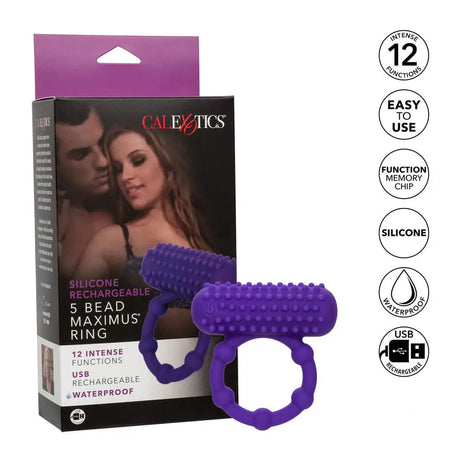 5 Bead Maximus Rechargeable Cock Ring - Save 30% - Fast Shipping - Sale United Kingdom Stoke-on-trent