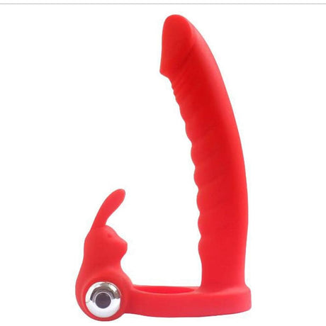 7 Speed/mode Double Penetration Anal Dildo Sex Toy with Cock Ring Silicone Dong