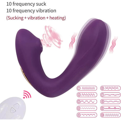 Sucking Tongue Vibrator 10 Speed/mode Purple - Suction Vibrators - Save 20%