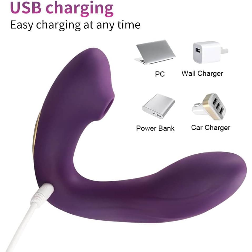 Sucking Tongue Vibrator 10 Speed/mode Purple - Suction Vibrators - Save 20%